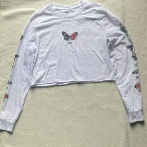 Vans White Crewneck Tee with Gray Logo